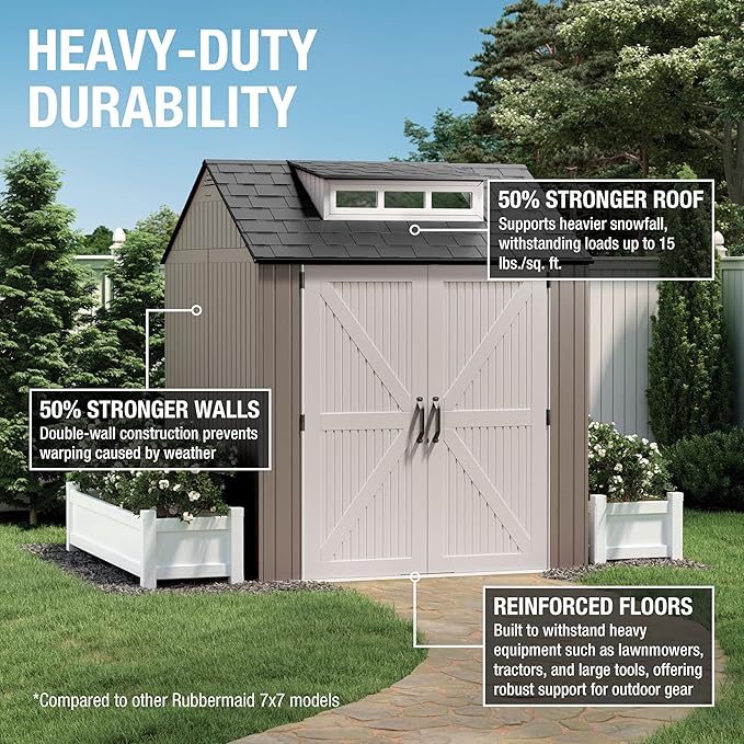 Rubbermaid Large Resin Outdoor Storage Shed - Image 3