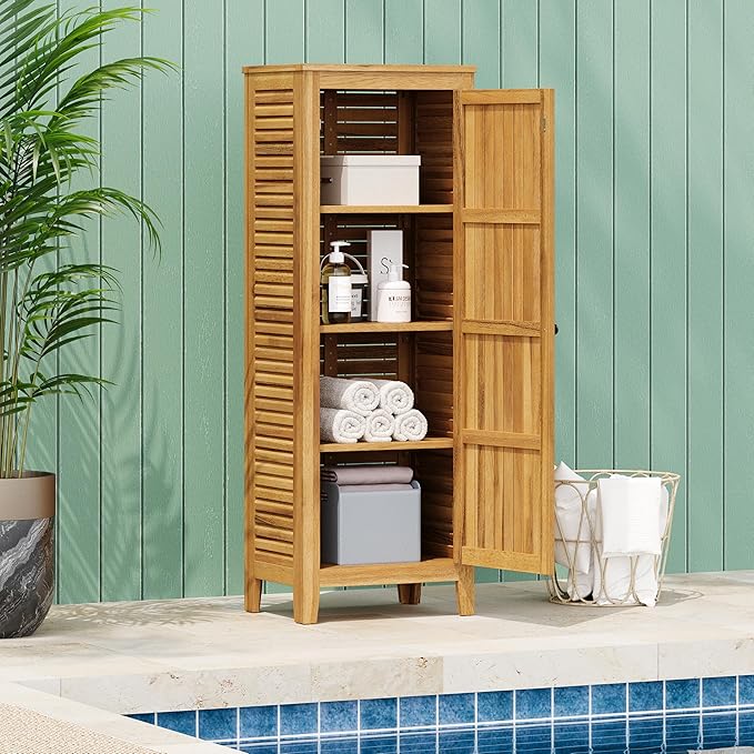 Christopher Knight Home Patio Gribs Acacia Wood Storage Cabinet, - Image 2