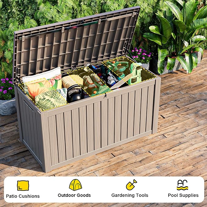180 Gallon Outdoor Storage Box, Large Resin Deck Box - Image 6