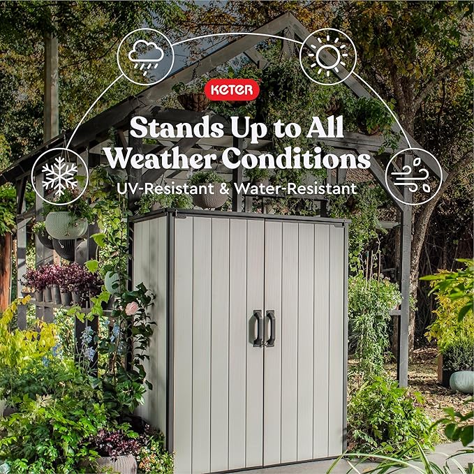 Keter Premier Tall 4.6 x 5.6 ft. Resin Outdoor Storage Shed - Image 3