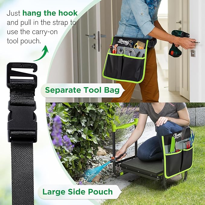 10.8” Wide Garden Kneeler and Seat, Heavy Duty Foldable Gardening Stool - Image 6