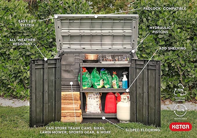 Keter Store-It-Out Prime XL 4.75 x 2.6 Foot Resin Outdoor Storage Shed - Image 5